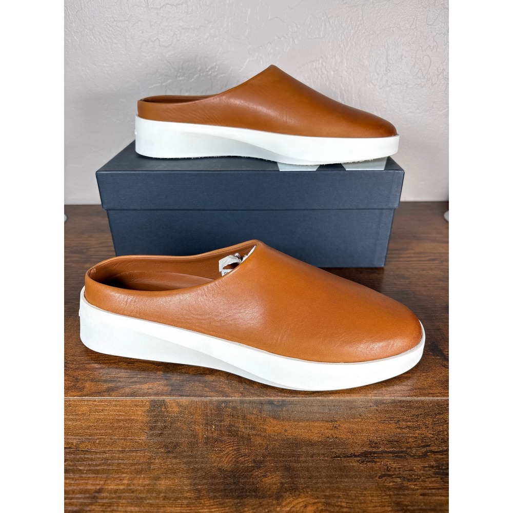 Wolf & Shepherd Cruise Mule Honey White Leather Platform Slip On M 7.5 W 9